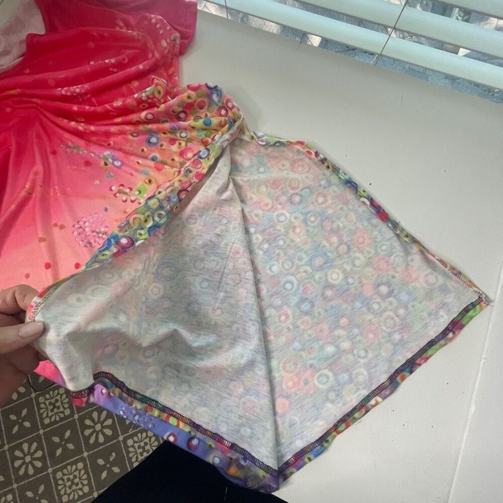 Noracora Coral Abstract Floral Shift‎ Dress, Size XL - Picture 7 of 8